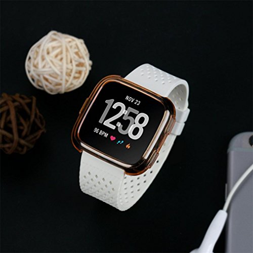 Lisin Fitbit Versa Watch Protective cover, TPU Silicone Cover Case Watch Casing Guard Protector For Fitbit Versa Smart Band (Orange)