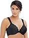 Glamorise Women's Plus-Size Elegance Front-Close Lace Underwire Bra, Black, 40D
