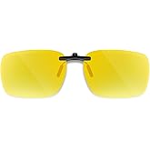Each Cool Polarized Clip-On & Flip-Up Driving Glasses – Night Vision or Sun Lens, UV400 Over-Glasses Clip