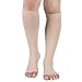MGANG® 20-30 mmHg Compression Stocking for Men and Women, Medical Compression Socks, Knee High Length, Open Toe, for DVT, Varicose Veins, Relief Shin Splints, Edema, Beige Large