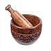 Rusticity® Wooden Mortar and Pestle | Pestle and Mortar Bowl, Herb Grinder for Spices | Handmade Round Manual Kharal Smasher | 4x4 in