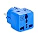 Yubi Power Grounded 2 in 1 Schuko Plug Adapter Type E/f for Europe, France, and More. / with Two Universal Plug in Ports/Grounded - Ce Certified - Rohs Compliant-3 Pack Blue,Green,White