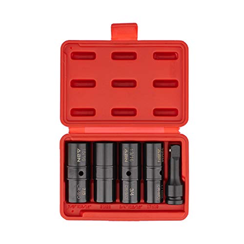 ABN Double Side Lug Nut Socket Set, 5Pc 1/2Inch Drive Flip Impact