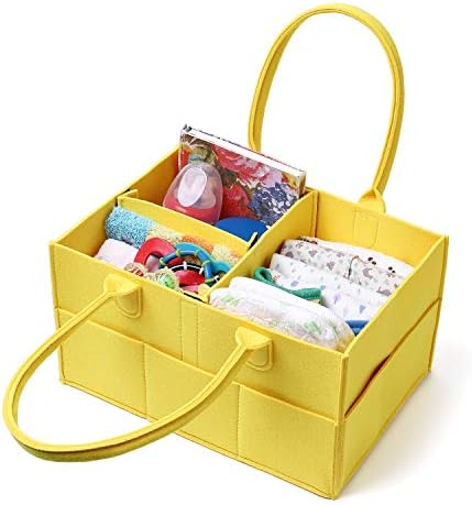 Renervate おむつストッカー おむつバッグ 収納ケース 持ち運び 折りたたみ バックインバック 軽量 収納 ボックス ベビー 赤ちゃん カゴ バスケット ベビー用品 おしゃれ 収納バッグ おもちゃ カゴ バスケット 小物入れ 出産祝い 10カラーバリエーション イエロー