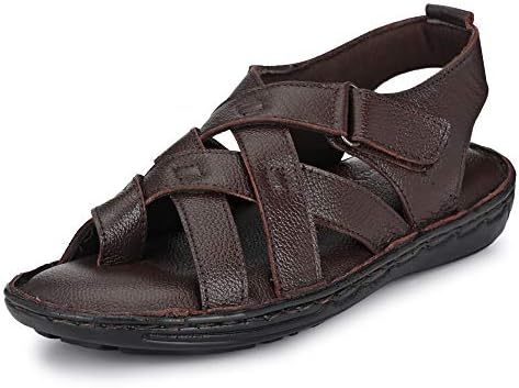 Burwood Men's Brown Leather Casual Sandals-7 UK/India (41 EU)(BW