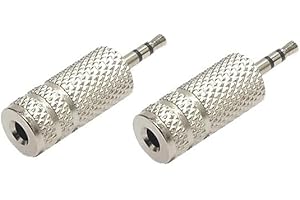 1/16 inch Male Stereo to 1/8 inch Female Stereo Audio Adapter 2.5mm to 3.5mm TRS Adapter (2)