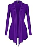 [DRSKIN] Women's Open - Front Long Sleeve Knit Cardigan (2XL, Purple)