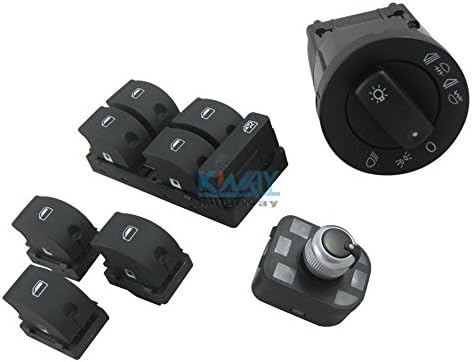 Generic 6pcs New Window Panel Headlight + Mirror Switch Control Set For Audi A4 B6 Sedan