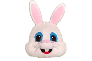 GALAON Plush Easter Bunny Rabbit Head Mask Birthday Party Cosplay Dress,Brown