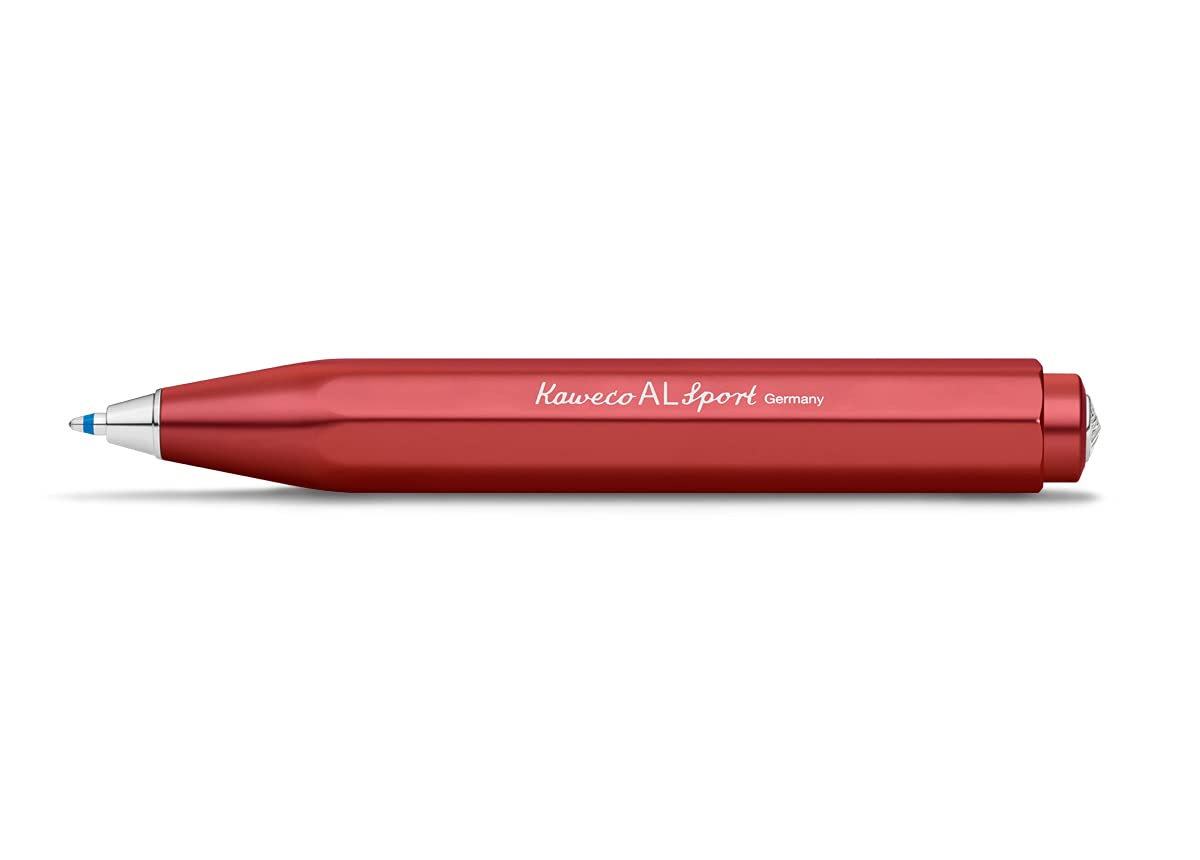 Kaweco AL SPORT Ball Pen Deep Red I Retractable Ballpoint Pen in Classic Design with Standard D1 Refills I Aluminium Ball Pen 10.5 cm