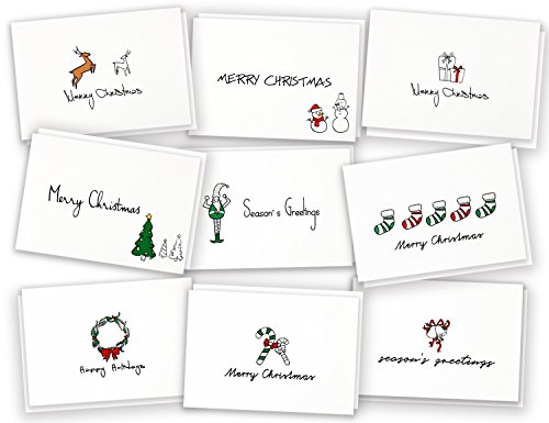 Merry Christmas Greeting Cards - Xmas/Holiday Party Supplies Invitation (36 Cards & 36 Envelopes)