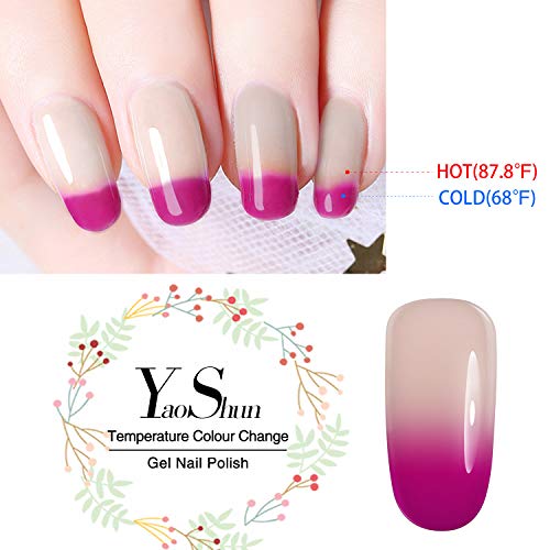 YaoShun UV Gel Polish Set - Gel Nail Polish Kit Soak Off Nail Gel Gift Box, Gel Polish Manicure Kit 8ml Pure Color + Temperature Color Changing Gel + Magnetic Cat Eye Gel Polish #2 - Thumbnail 3