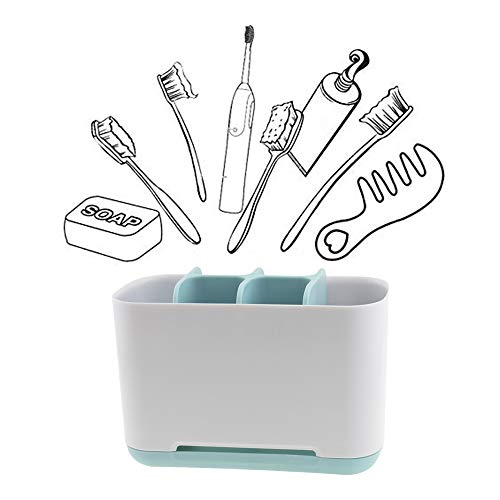 Toothbrush Caddy, Sam4shine Upgraded Bathroom Toothbrush Holder, Electric/Battery Toothbrush and Toothpaste Organizer Rack(Large) - Thumbnail 3