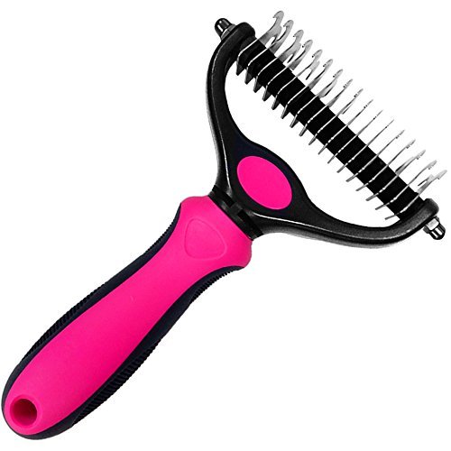 5.Zero® Pet Brush with 17+9 Rounded Teeth Long Hair Cat Comb Dog Brush Steel