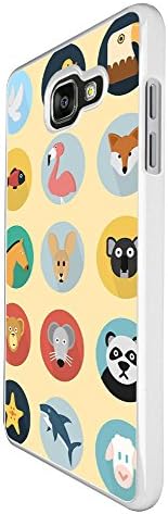 002729 - Animal Badges Fox Flamingo Duck Eagle Shark Panda Design For Samsung Galaxy A5 (2016) SM-A510F Fashion Trend CASE Back COVER Plastic&Thin Metal - White