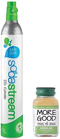 Sodastream 60L Co2 Carbonator and More Good Ginger Ale Syrup