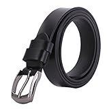JasGood Skinny Jeans Leather Belt for Women Luxury Dress Belts With Nice Keychain