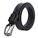 JasGood Skinny Jeans Leather Belt for Women Luxury Dress Belts With Classic Buckle