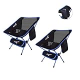NiceC Ultralight Portable Folding Camping Backpacking Chair Compact & Heavy Duty Outdoor, Camping, BBQ, Beach, Travel, Picnic, Festival with 2 Storage Bags&Carry Bag