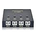 USB Switch Selector 4 Computers in Sharing 2 USB Devices Out Controller USB 2.0 Peripheral Switcher Box Hub for Mouse Keyboard PCs Scanner Printer with Button Swapping and 4 Pack USB A to B Cable