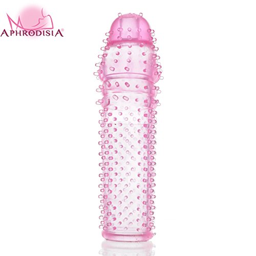Hetam Pink Crystal Skin 5 Inch Penis Sleeve, Impotence Erection Condoms, Penis Enlargers Penis Extensions Increase Your Penis 1 inch
