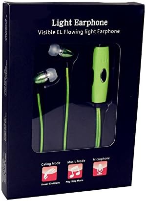 Skyllc® 3.5 mm Stereo Jack Devices LED Flashing Headphone+USB Data Charging Cable(Green)