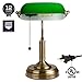 TORCHSTAR Retro Banker's Lamp, Yellow Glass Desk Light, Antique Brass Finish, E26 Base Bulb Compatible, 350 Degrees Rotatable, Pull Cord Switch Included for Living Room, Nightstand Table, Bedroom