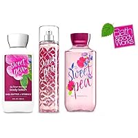 Bath and Body Works Sweet Pea Set, Body Lotion, Shower Gel and Fragrance Mist, Full Size