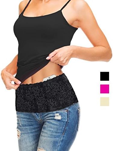 Stashbandz® Travel Money Belt & Fanny Pack Pretty Lace with Silicone Grip | 4 Colors 3 Sizes 4 Wide Pockets Fit All Cell Phones - Iphone6, 6+, 6s Plus, Note 1-5 & Google Nexus 6 & Android Smartphones