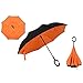 WASING Double Layer Inverted Umbrella Cars Reverse Umbrella, Windproof UV Protection Big Straight Umbrella for Car Rain Outdoor With C-Shaped Handle