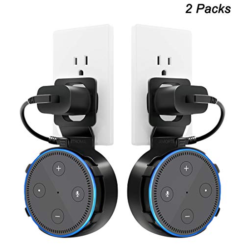 Dot 2nd Generation Wall Mount, A Space-Saving Dot Accessories for Dot (Black 2-Pack)