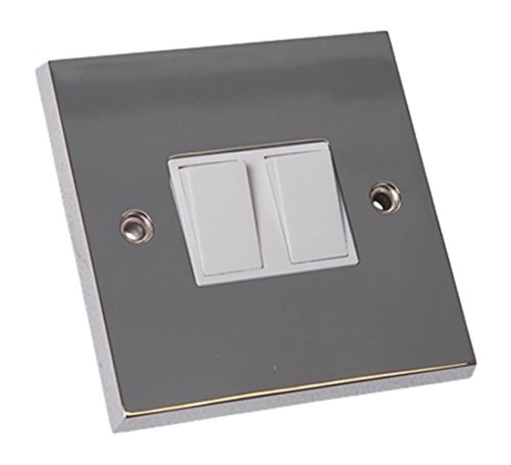 Merriway BH02696 Rocker Wall Switch 2-Gang 2-Way - Chrome