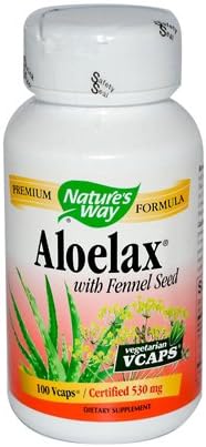 New - Nature's Way Aloelax with Fennel Seed - 100 Vegetarian Capsules