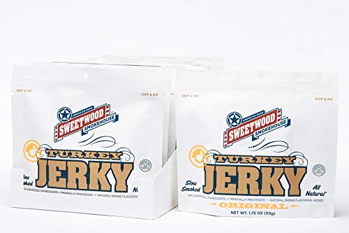Sweetwood Smokehouse - Turkey Jerky - Original - 1.75oz (12 Count) - Gluten Free , Nitrate Free, Grass Fed, 100% Free Range Turkey  All Natural, Healthy Snack for Kids & Adults - Thumbnail 3
