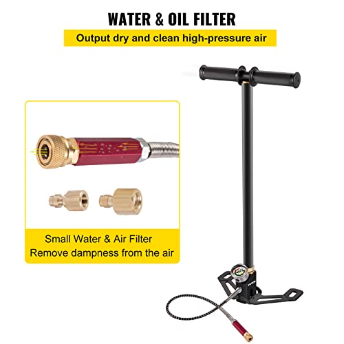 VEVOR PCP Air Pump, 3 Stage PCP Hand Pump, 4500psi High Pressure Air