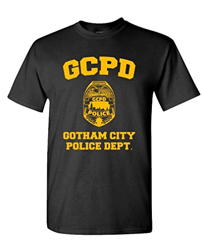 GCPD Gotham City Police DEPT - Arkham Game - Mens Cotton T-Shirt, M, Black