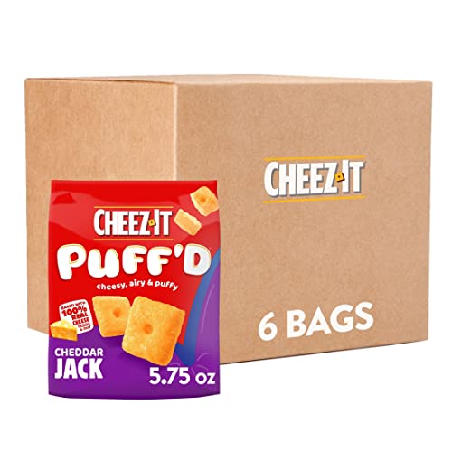 CheezIt Puff'd Cheesy Baked Snacks, Puffed Snack Crackers, Kids Snacks