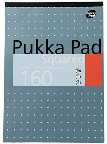 3 X A4 5mm Squared Ruled Pads 80GSM 160 Pages (Single)