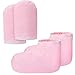 Bememo 4 Pairs Paraffin Wax Mitts and Booties, Wax Bath Mitts and Booties Reusable Paraffin Wax Mitts for Hand and Feet, Terry Cloth Insulated Mittens for Heat Therapy Spa Treatment (White and Pink)