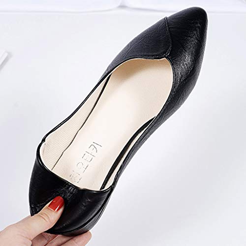image for Clearance! Swiusd Womens Pointed Toe Single Shoes Retro Low Heel Shall