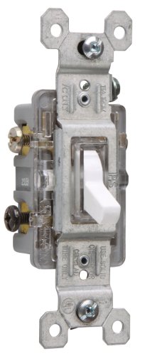 Legrand-Pass & Seymour 663WSLGCC10 Three Way Lighted Toggle Switch 15-Amp 120-volt, White