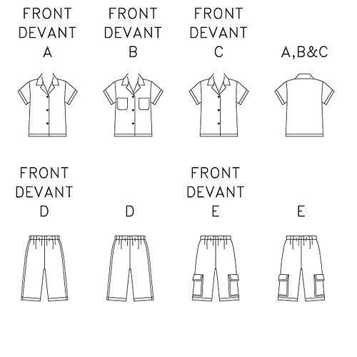 Butterick Patterns B3475 Boy's Shirt & Shorts, Size 6-7-8