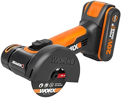 WX801 Mini Amoladora 20V 2Ah 76mm 19500rpm, Discos Incluidos para Metal, Plástico y Mampostería, con Batería, Cargador y Maletín