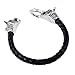 BLEUM CADE Men's Stainless Steel Ferocity Wolf Head Leather Bracelet 8.5