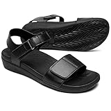 MEGNYA Comfortable and Arch Support Black Sandals