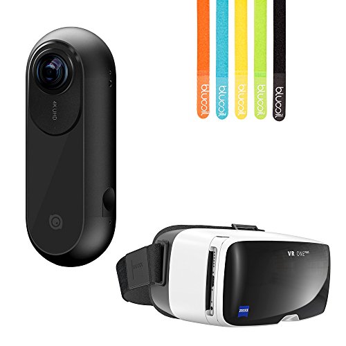 Insta360 ONE Camera with Image Stabilization for Sports and Action Video -Includes- ZEISS VR ONE Plus Virtual Reality Headset and 5 Pack of Blucoil Cable Ties