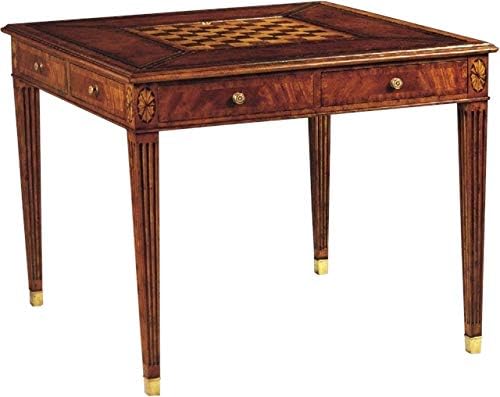 Scarborough House Games Table Chess Board Backgammon Crotch Mahogany Brass