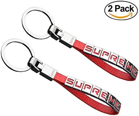 2 Pcs Supreme Wristlet Keychain Lanyard Hand Strap for Keyfob, Key, ID Badge Holder, USB, Purse (Red)