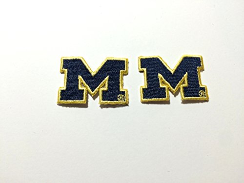 2 Small Michigan Wolverines Embroidered Iron on Patches