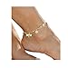 Zealmer Layered Rhinestone Dragonfly Anklet Rose Flower Heart Ankle Bracelet Gold Chain